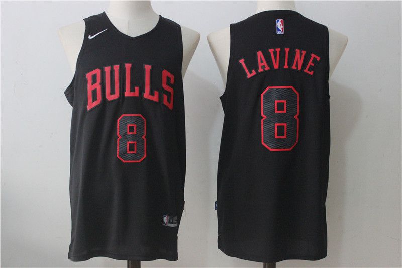 Men Chicago Bulls #8 Lavine Black NBA Jerseys